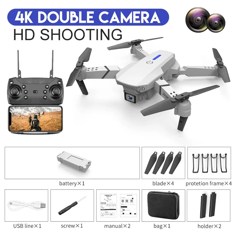E88 Pro Akıllı Katlanabilir Dr - Drone Camera Lens incelemesi ve fiyatı